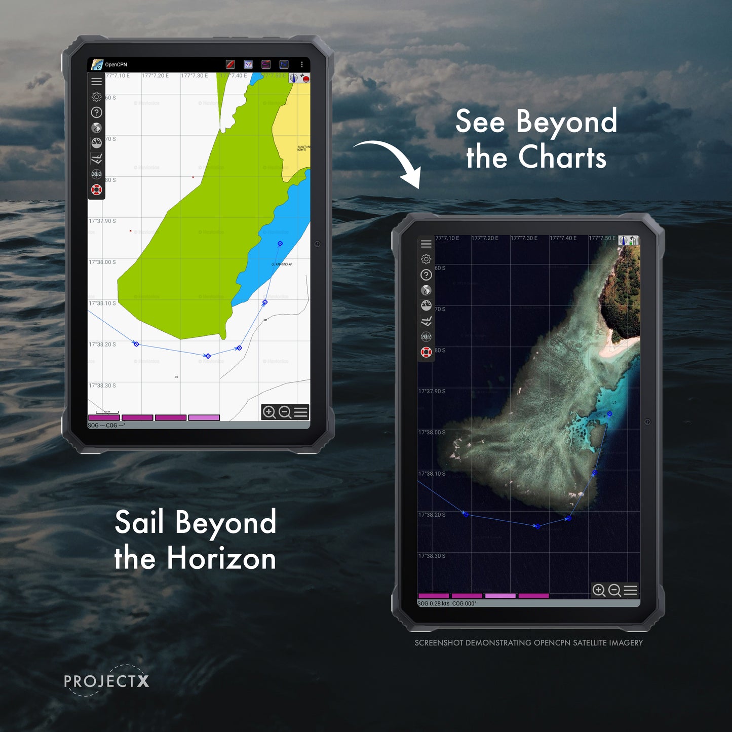 ProjectX All Weather OpenCPN Android Tablet - South East Pacific