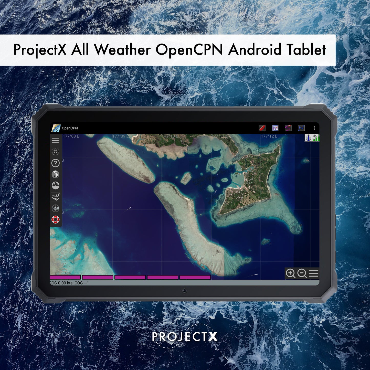 ProjectX All Weather OpenCPN Android Tablet - South East Pacific